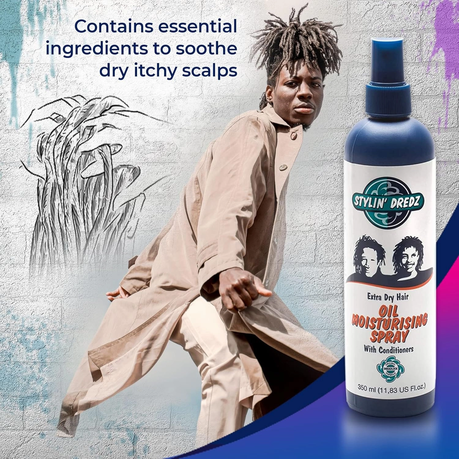Extra Dry Hair Oil Moisturizing Spray with Conditioners | Dreadlock Spray & Braid Moisturizer 350 ml - Pack of 2