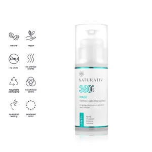 Face Mask 360° AOX | Skin Brightening, Lifts Sagging Skin, Smooths Fine Lines | Aloe Vera Juice, Ginko Biloba & Lemon extract | 100 ml