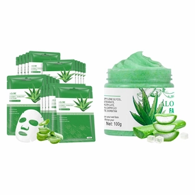 Facial Scrub Aloe Vera Face Scrub, Facial Exfoliating Scrub, Exfoliating Face Wash,Deep Cleansing Facial Exfoliator,Face Scrub Exfoliating,Aloe Vera Soothing Mask, Hydrating Face Masks Skincare