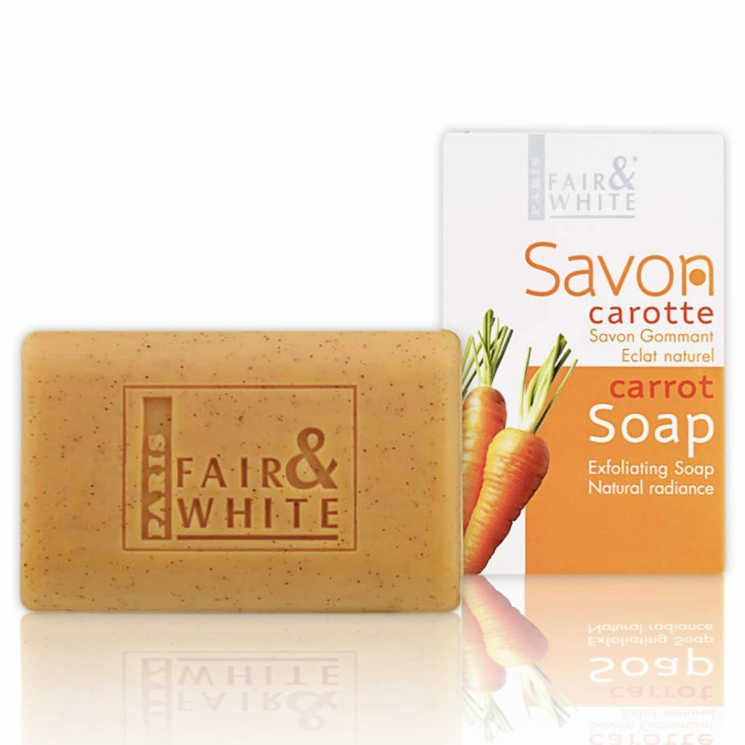 FAIR & WHITE Original Exfoliating Soap - Repairing & Nourishing, 200g / 7oz with Carrot Oil
