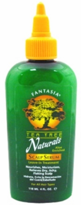 Fantasia Tea Tree Naturals Aloe Enriched Scalp Serum Leave-In Treatment, 4 oz (Pack of 4)