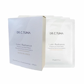 FARMASi Lumi Radiance Sheet Mask Set – 10 pcs – Brightening Facial Sheet Masks for Dull and Uneven Skin Tone, Radiance-Boosting Moisturizing Masks, Skincare for Women and Men