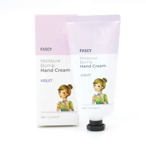 FASCY Korean Cosmetics Moisture Bomb Hand Cream, Seamless Moisturizing/Ultra Hydrating/Refreshing, No Greasy or Oily, 80ml, Violet
