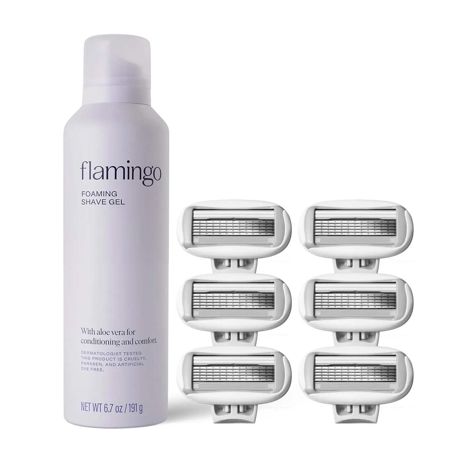 Flamingo Razors for Women 6 Count   6.7 oz Foaming Shave Gel