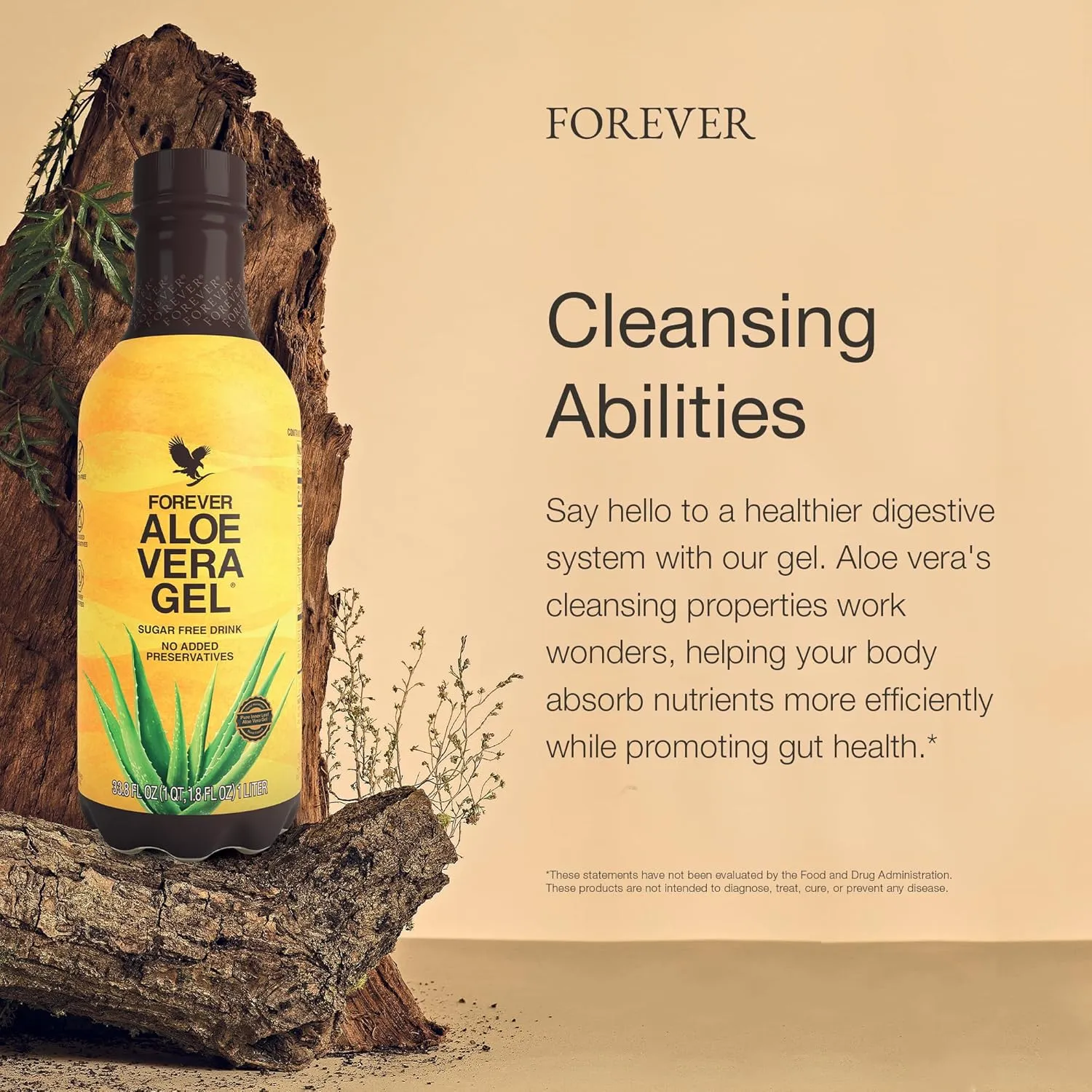 Forever Living - Aloe Vera Gel, Pure Inner Leaf Juice, 99.7% Aloe Content, Preservative-Free, 33.8 fl oz
