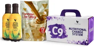 Forever Living - C9 Lite Ultra Chocolate Cleanse Kit - Aloe Vera Gel, Plant Protein, Thermogenic Blend, Garcinia Cambogia and Fiber