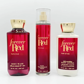 Forever Red 3-Piece Bath & Body Bundle | Shower Gel, Fine Fragrance Mist and Body Lotion, Full Sizes