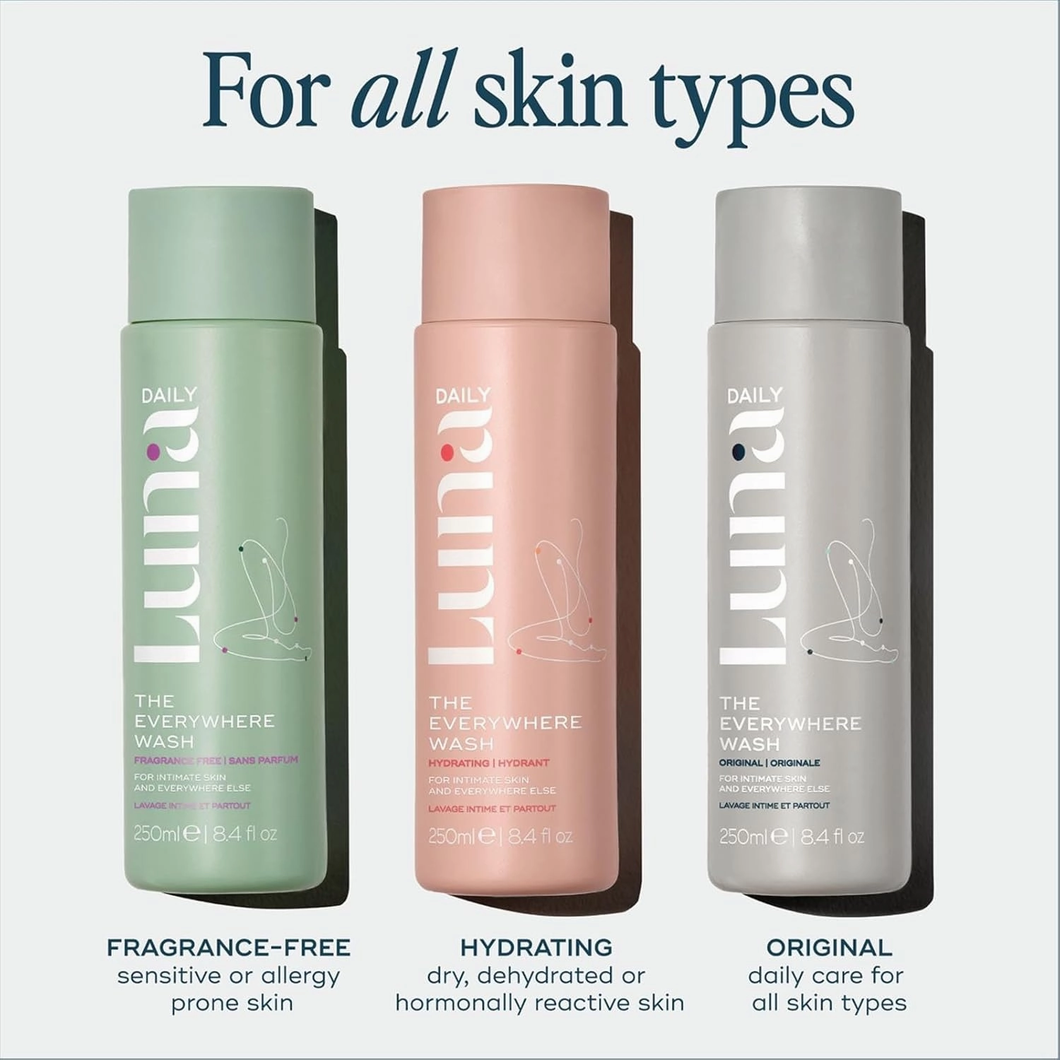 Fragrance-Free Feminine Wash, Unscented | pH-Balanced Body Wash for Sensitive Skin | Hydrating & Moisturizing Cleanser for Dry Skin | Gentle & Pregnancy-Safe, 250ml