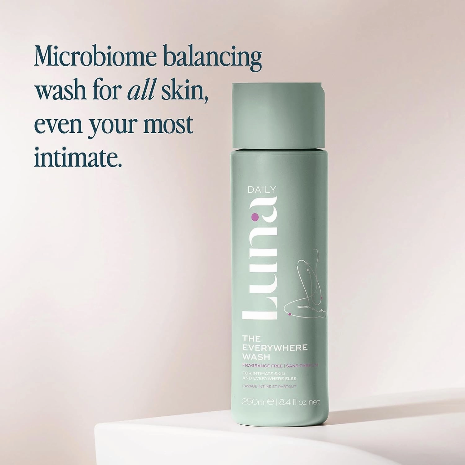 Fragrance-Free Feminine Wash, Unscented | pH-Balanced Body Wash for Sensitive Skin | Hydrating & Moisturizing Cleanser for Dry Skin | Gentle & Pregnancy-Safe, 250ml