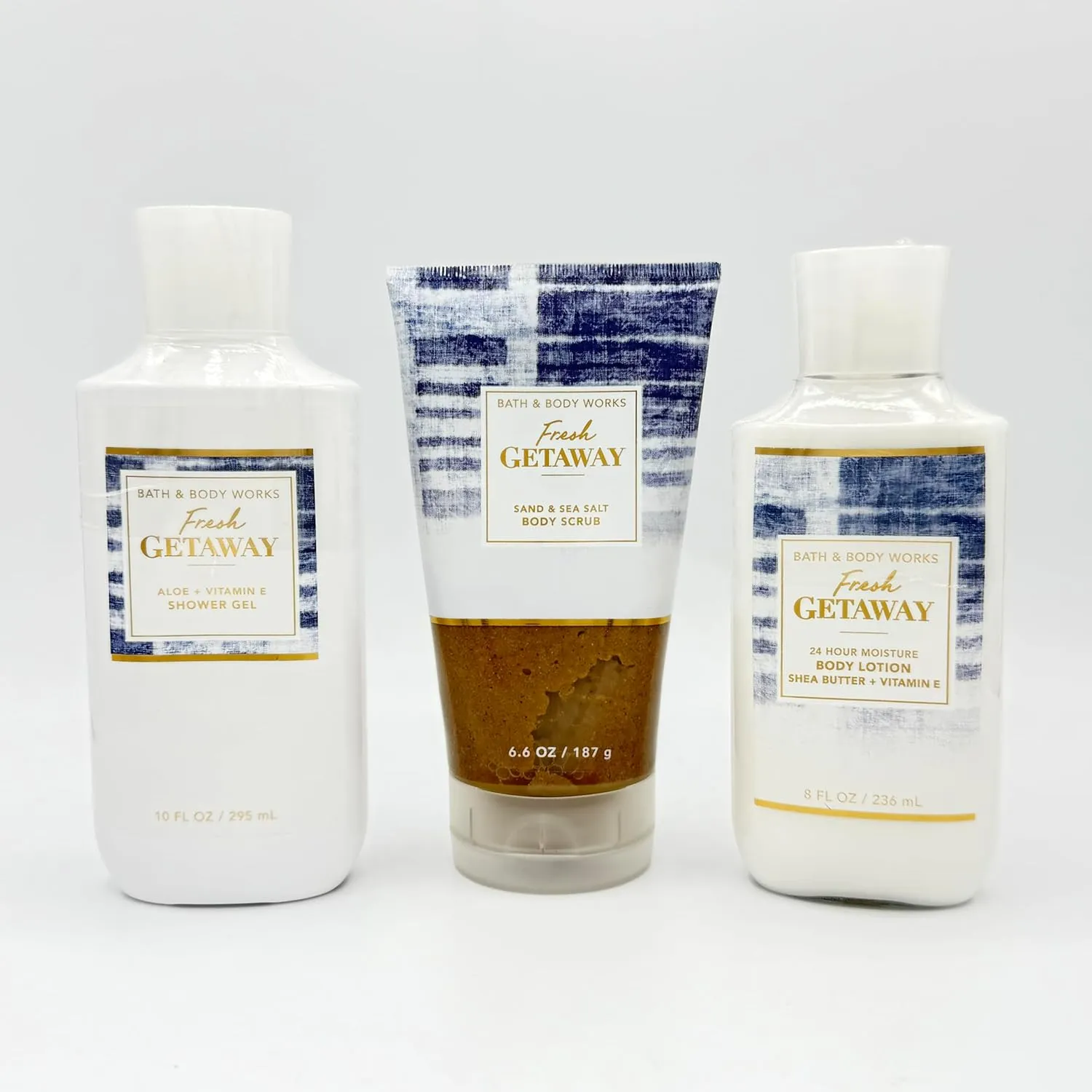 Fresh Getaway 3-Piece Bath Bundle | Shower Gel, Sand & Sea Salt Body Scrub and Body Lotion