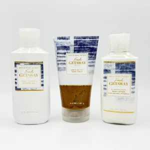 Fresh Getaway 3-Piece Bath Bundle | Shower Gel, Sand & Sea Salt Body Scrub and Body Lotion