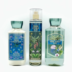 Fresh Jungle Rain Bath & Body 3-Piece Bundle | Ultimate Hydration Body Lotion, Body Wash and Fine Fragrance Mist
