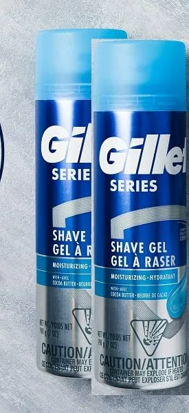 Gilettes Series 3X Action Shave Gel, Moisturizing Twin Pack (2-7oz Cans), 14oz