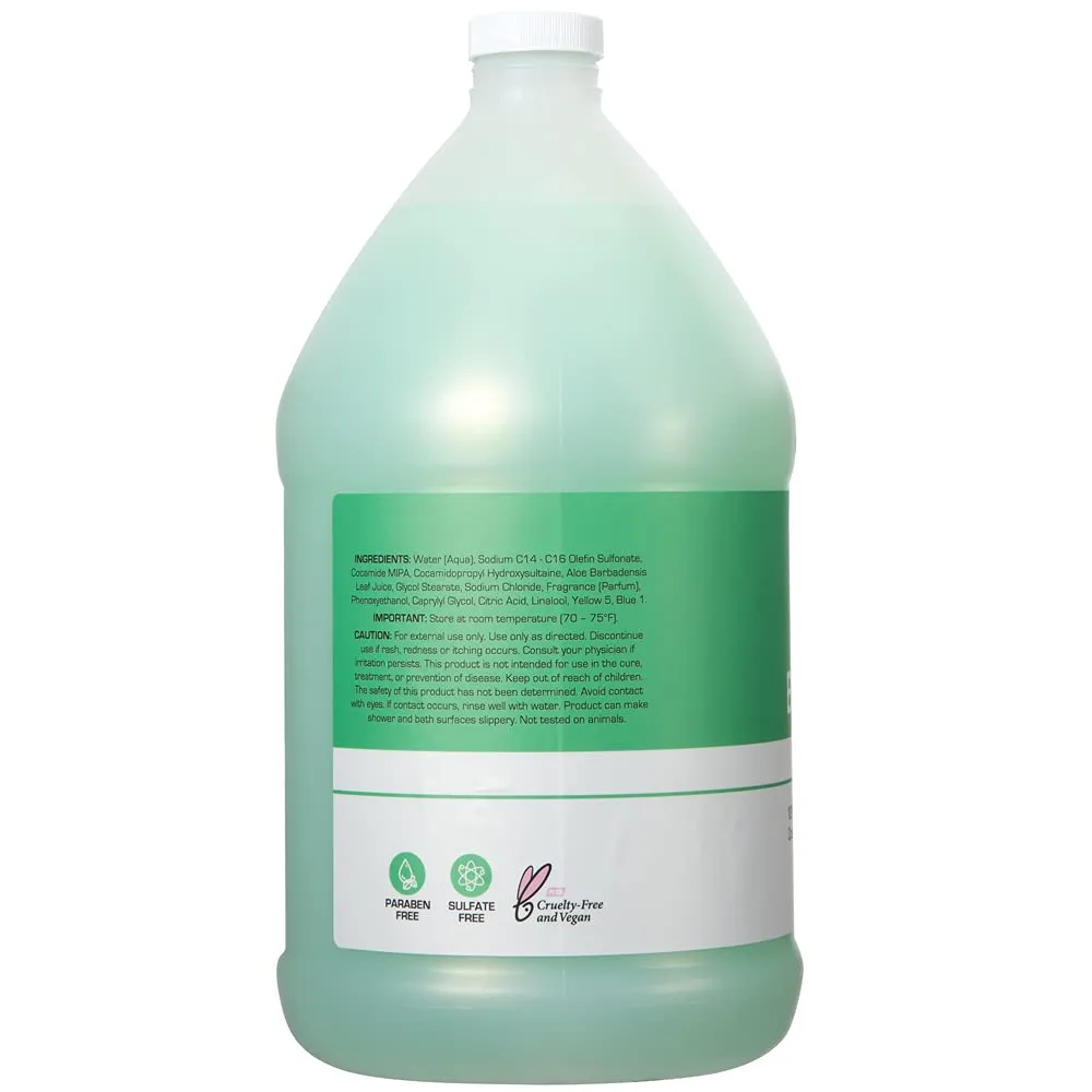 Ginger Lily Farms Club & Fitness Nourishing Body Wash, 100% Vegan & Cruelty-Free, Bath & Shower Gel for Men and Women, Aloe Vera Scent, 1 Gallon (128 fl. oz.) Refill