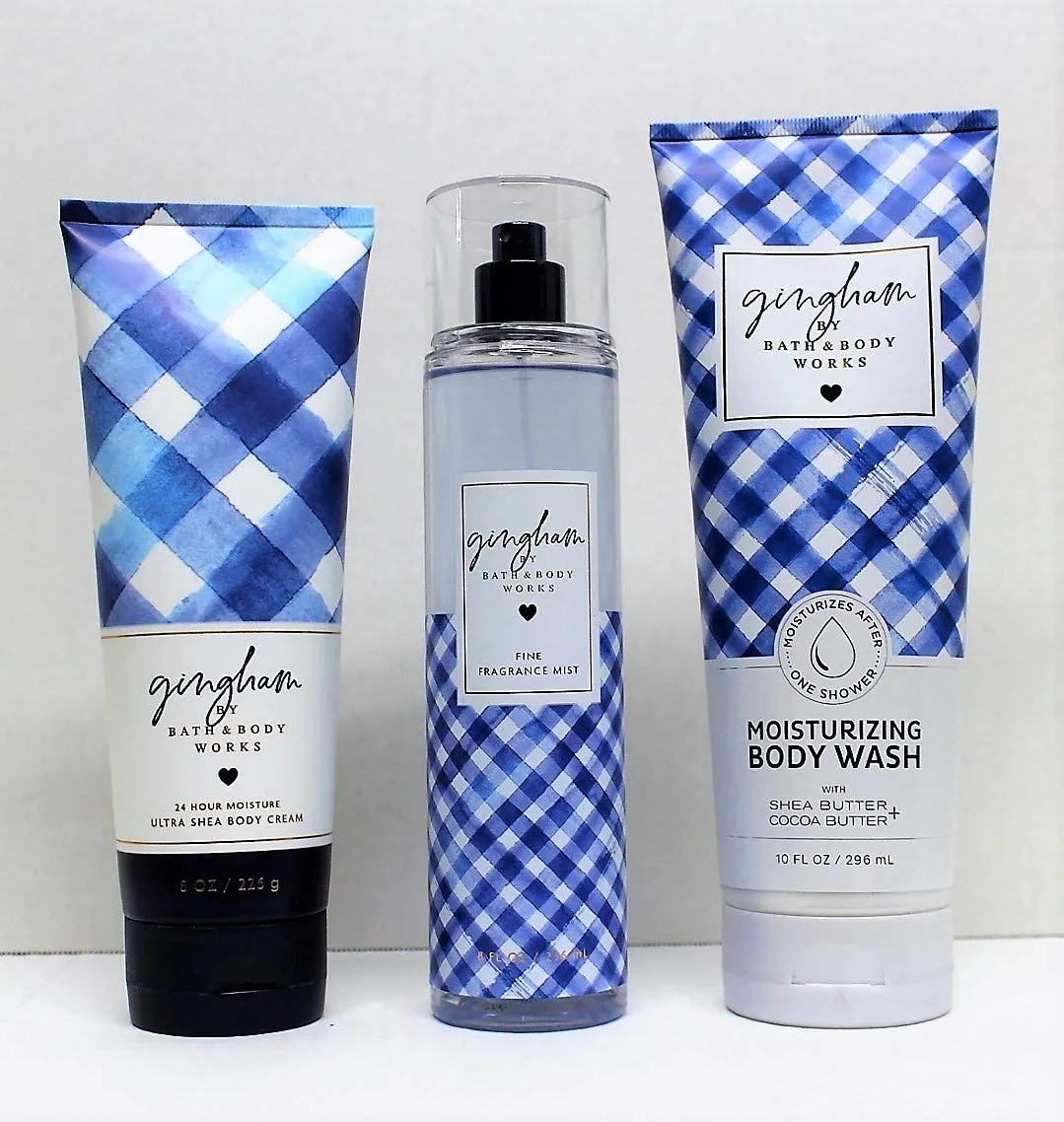 Gingham - 3 pc. Gift Set - Ultra Shea Body Cream, Fine Fragrance Mist and Moisturizing Body Wash (2019)