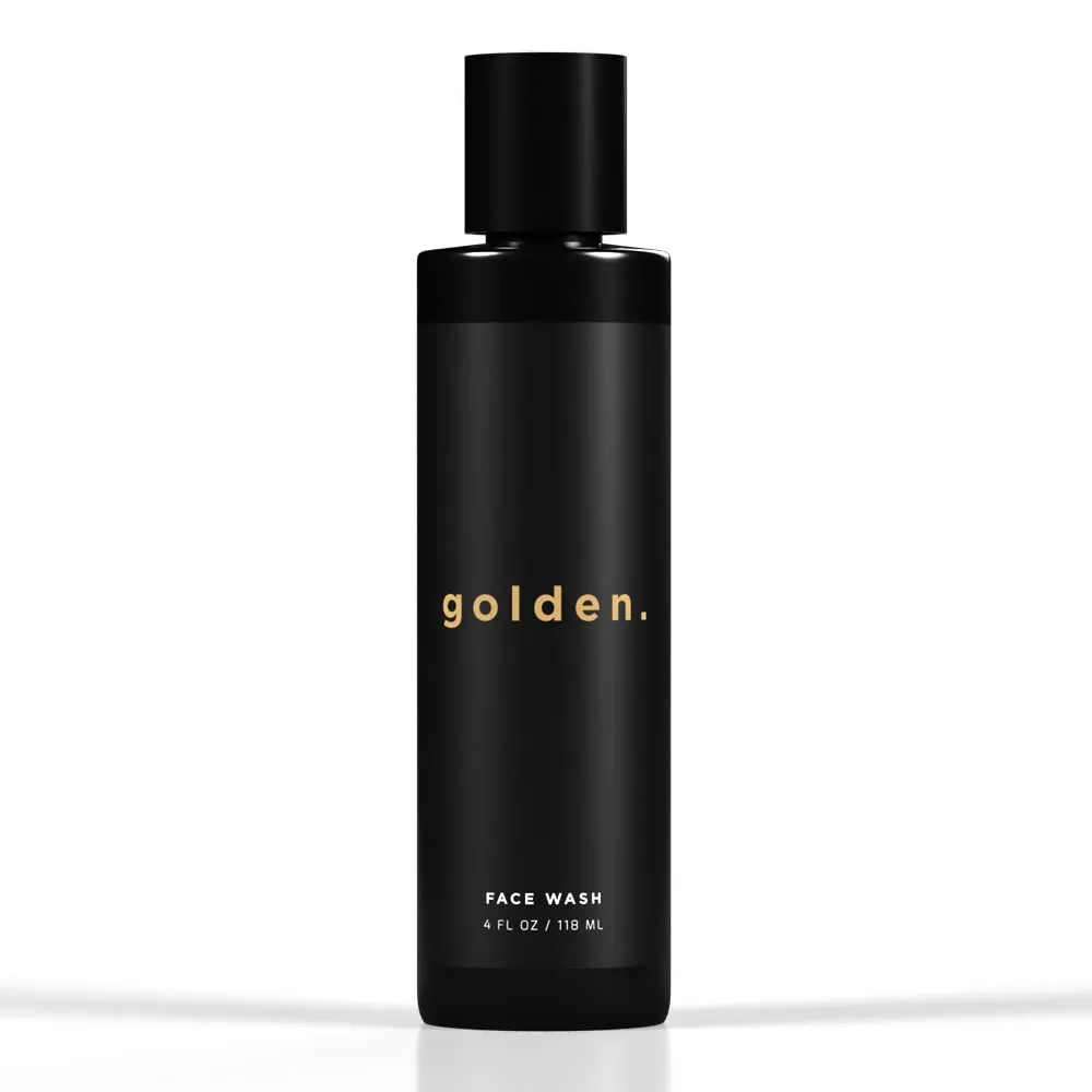 Golden Grooming Co. Men's Face Wash | Aloe Vera & Vitamin E | Natural Facial Cleanser for Sensitive & Oily Skin | Deep Cleansing & Hydrating Foam Wash, 4oz