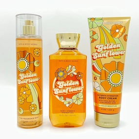 Golden Sunflower Bath & Body 3-Piece Bundle | Ultimate Hydration Body Cream, Body Wash and Fine Fragrance Mist