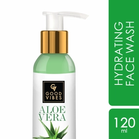 Good Vibes Aloe Vera Hydrating Face Wash | Hydrating, Cleansing | No Parabens, No Mineral Oil, No Animal Testing (120 ml)