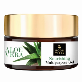 Good Vibes Aloe Vera Nourishing Multipurpose Gel |Anti-Acne, Ageing | With Neem | No Parabens, No Sulphates, No Mineral Oil, No Animal Testing (100 g)