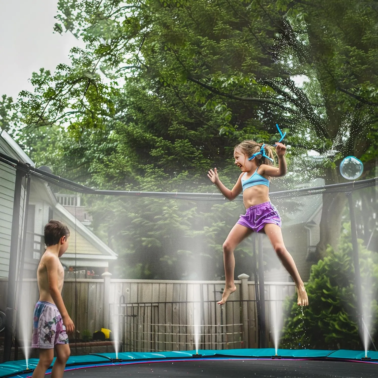 GOXAWEE Misting System, 75FT (23M) Misting Line   28 Brass Mist Nozzles   Brass Adapter(3/4"), Misters for Outside Patio Cooling Outdoor Garden Greenhouse Trampoline for Waterpark