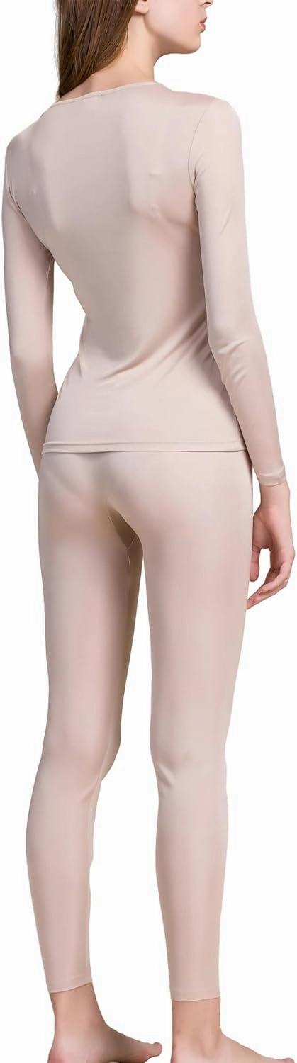 Grenasasilk Womens Silk Long Underwear Mulberry Silk Long Johns Silk Thermal Underwear Sets Cold Weather Base Layer