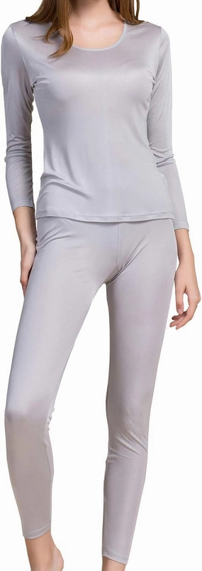 Grenasasilk Womens Silk Long Underwear Mulberry Silk Long Johns Silk Thermal Underwear Sets Cold Weather Base Layer