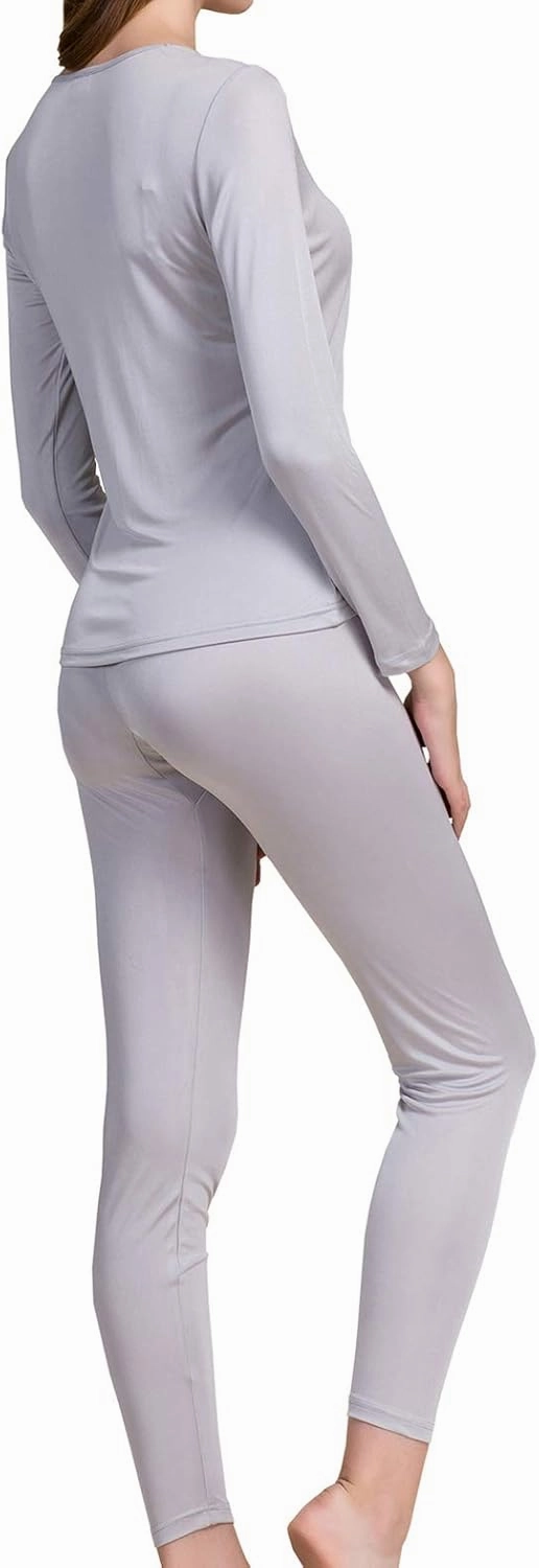 Grenasasilk Womens Silk Long Underwear Mulberry Silk Long Johns Silk Thermal Underwear Sets Cold Weather Base Layer