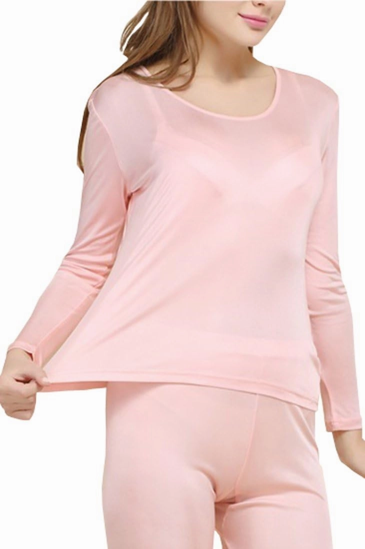 Grenasasilk Womens Silk Long Underwear Mulberry Silk Long Johns Silk Thermal Underwear Sets Cold Weather Base Layer