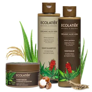 Hair Mask, Shampoo, and Hair Balm Hydrating & Fortifying Organic Aloe Vera Bundle – Nourishing, Strengthening, and Moisturizing Care for Healthy Hair Growth