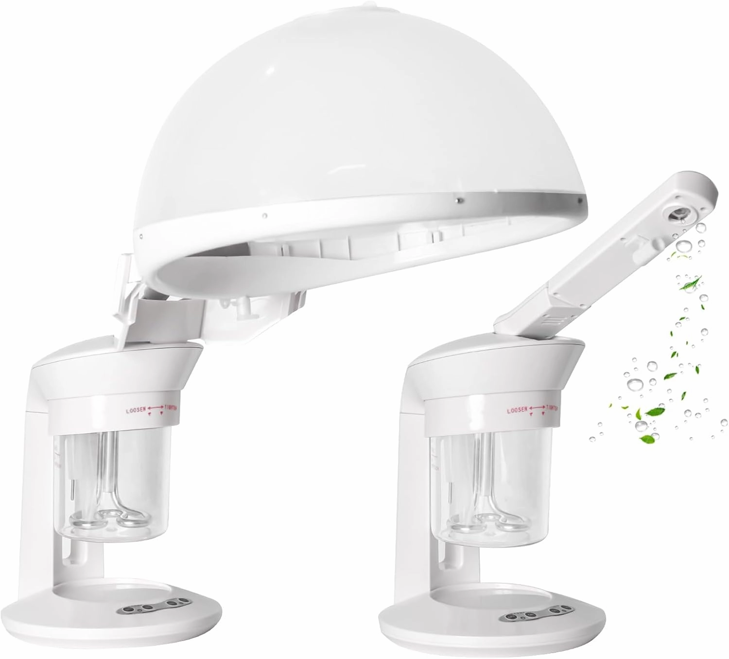 Hair Steamer, 2 in 1 Hair and Face Steamer for Natural Hair with UV Ozone, Hair Humidifier Moisturising Hydration System Sprayer for Personal Care Use at Home Salon and Salon SPA White