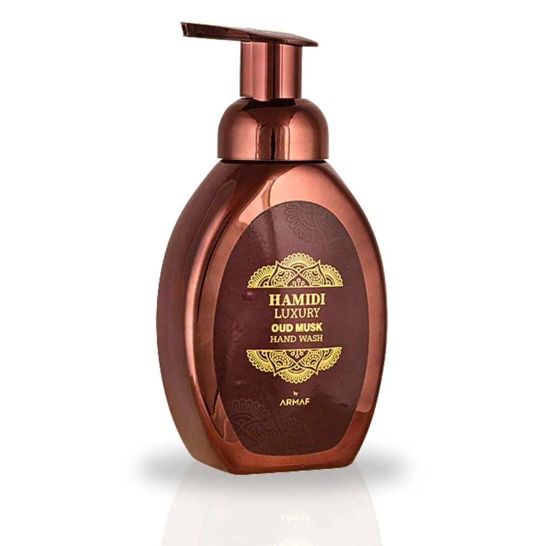 Hamidi Luxury Oud Musk Hand Wash 350ml (11.9 OZ) Indulge In A Premium Liquid Hand Soap With An Enticing Musk Scent, Rejuvenates And Nourishes Your Skin, Experience The Ultimate Moisturizing Hand Wash