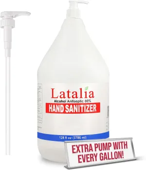 Hand Sanitizer Gallon with Pump - Hand Sanitizers Refill Unscented Clean Scent Non-Drying Moisturizing Gel (128 Fl. Oz, 3786 ml)