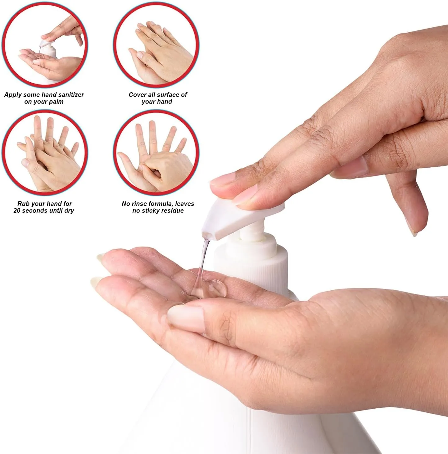 Hand Sanitizer Gallon with Pump - Hand Sanitizers Refill Unscented Clean Scent Non-Drying Moisturizing Gel (128 Fl. Oz, 3786 ml)
