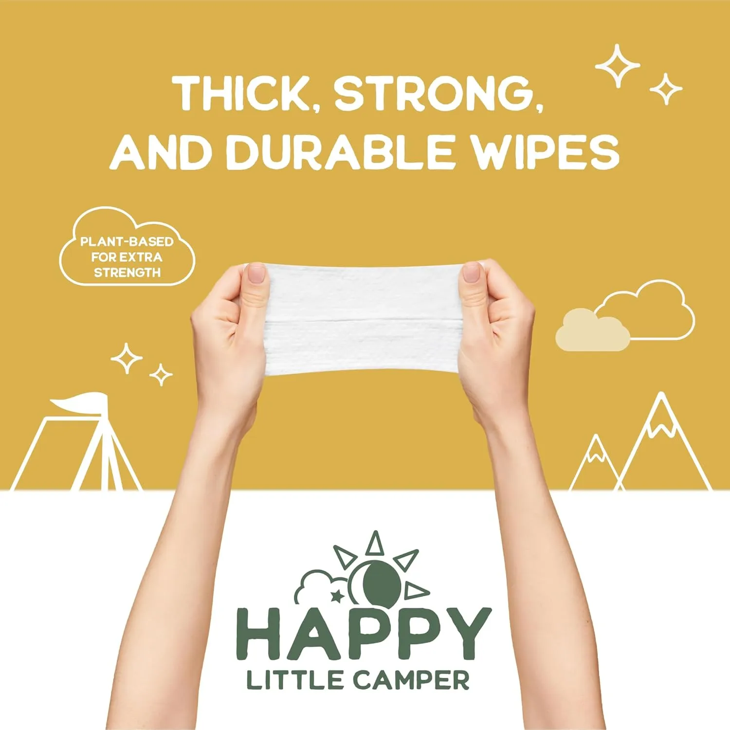 Happy Little Camper Natural Baby Wipes Unscented - Hypoallergenic & Chlorine-Free Wet Wipes with Aloe Vera, Chamomile and Pomegranate Extract - Gentle on Sensitive Skin - 432 Count