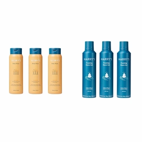 Harry's Men's Body Wash Shower Gel - Redwood, 16 Fl Oz (Pack of 3) & Shave Gel - Shaving Gel with an Aloe Enriched Formula - 3 pack (6.7oz)