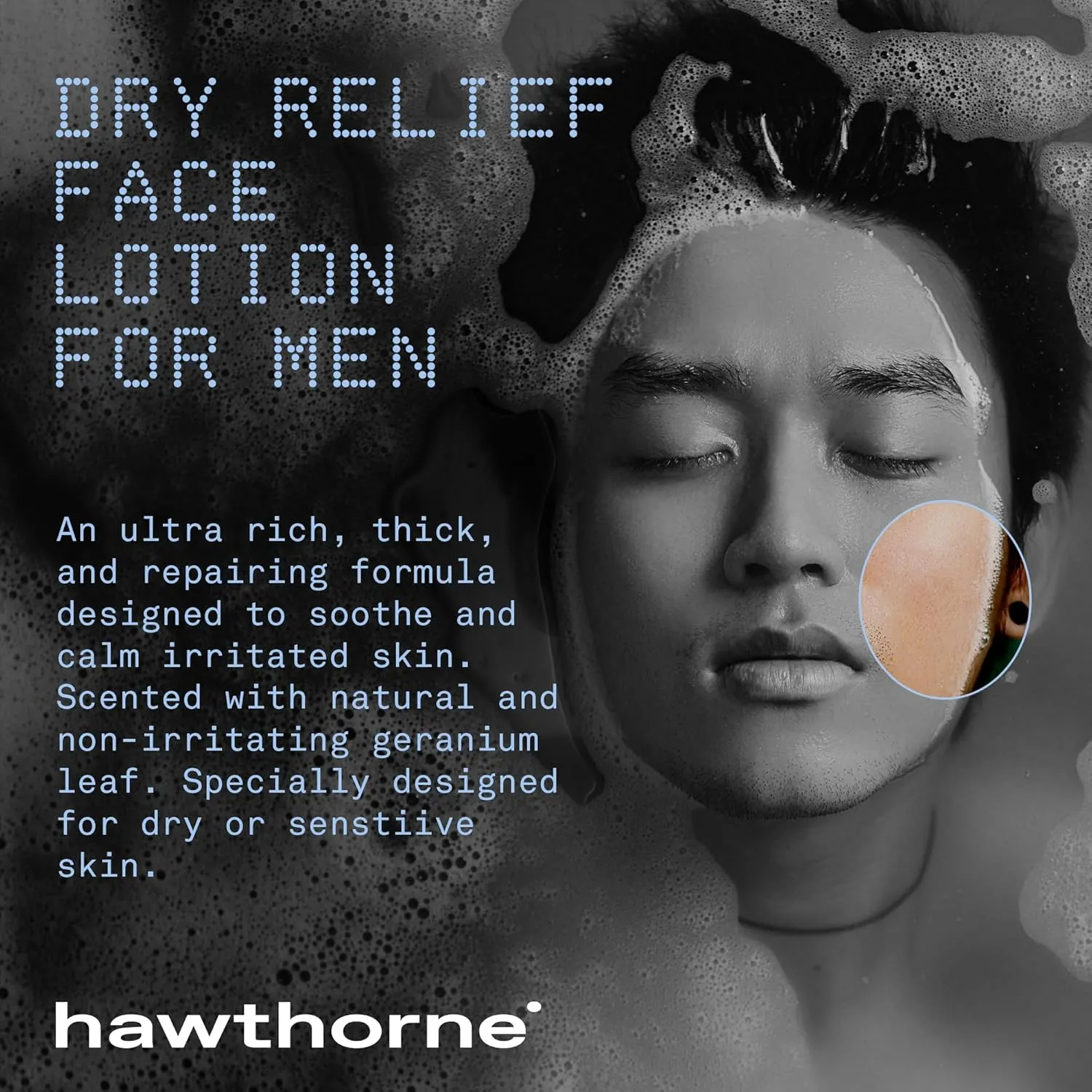 Hawthorne Men's Ultra Moisturizing Dry Relief Face Lotion For Dry, Sensitive Skin. Made With Shea Butter and Almond Oil. Natural Ingredients, Vegan, Sulfate Free. 2-Pack, 4 Fl. Oz. Each
