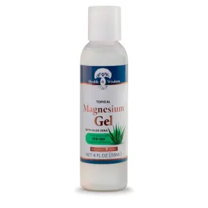 Health and Wisdom Topical Magnesium Gel with Aloe Vera - Magnesium Gel Topical for Muscles, Magnesium Topical Gel, Gel Magnesium, All Natural Magnesium Gel, Magnesium Chloride Gel - 4 Fl Oz