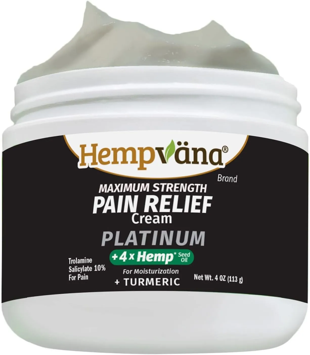 Hempvana Platinum Maximum Strength Relief Cream 4X Hemp for Muscles, Joints, Back, Knees, Shoulders, Neck, Elbows, Hands, Feet. AS-SEEN-ON-TV. Odor-Free, Non-Greasy, Quickly Absorbs, 4X More Hemp