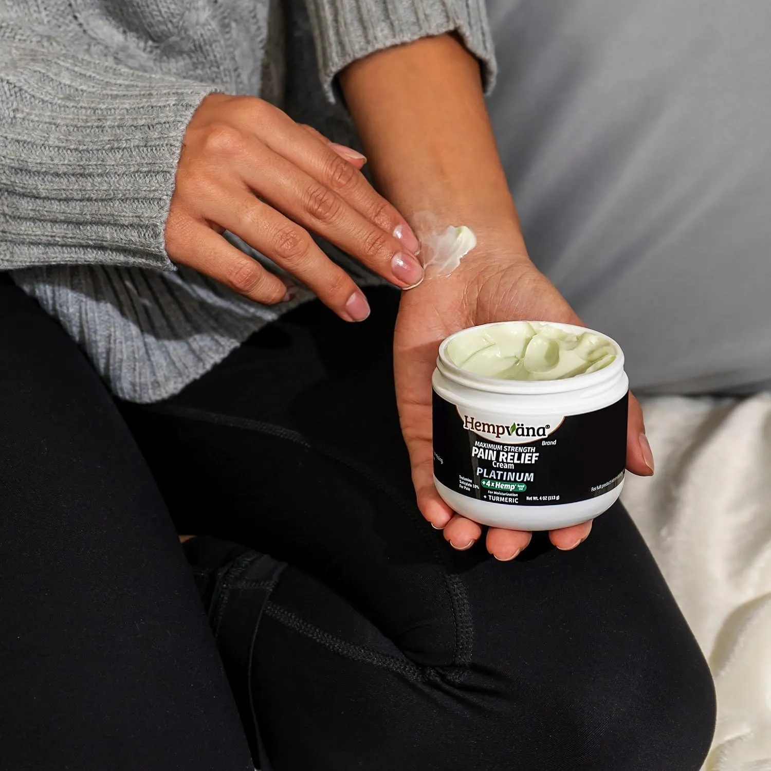 Hempvana Platinum Maximum Strength Relief Cream 4X Hemp for Muscles, Joints, Back, Knees, Shoulders, Neck, Elbows, Hands, Feet. AS-SEEN-ON-TV. Odor-Free, Non-Greasy, Quickly Absorbs, 4X More Hemp