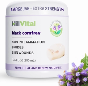 HillVital Bruise Cream Extra Strength, Fast Healing for Thin Skin - Premium Bruise Gel, and Comfrey Salve for Bone Healing, Herbal Salve Comfrey Balm for Pain, Moisturizing Bruise Formula Scar Cream