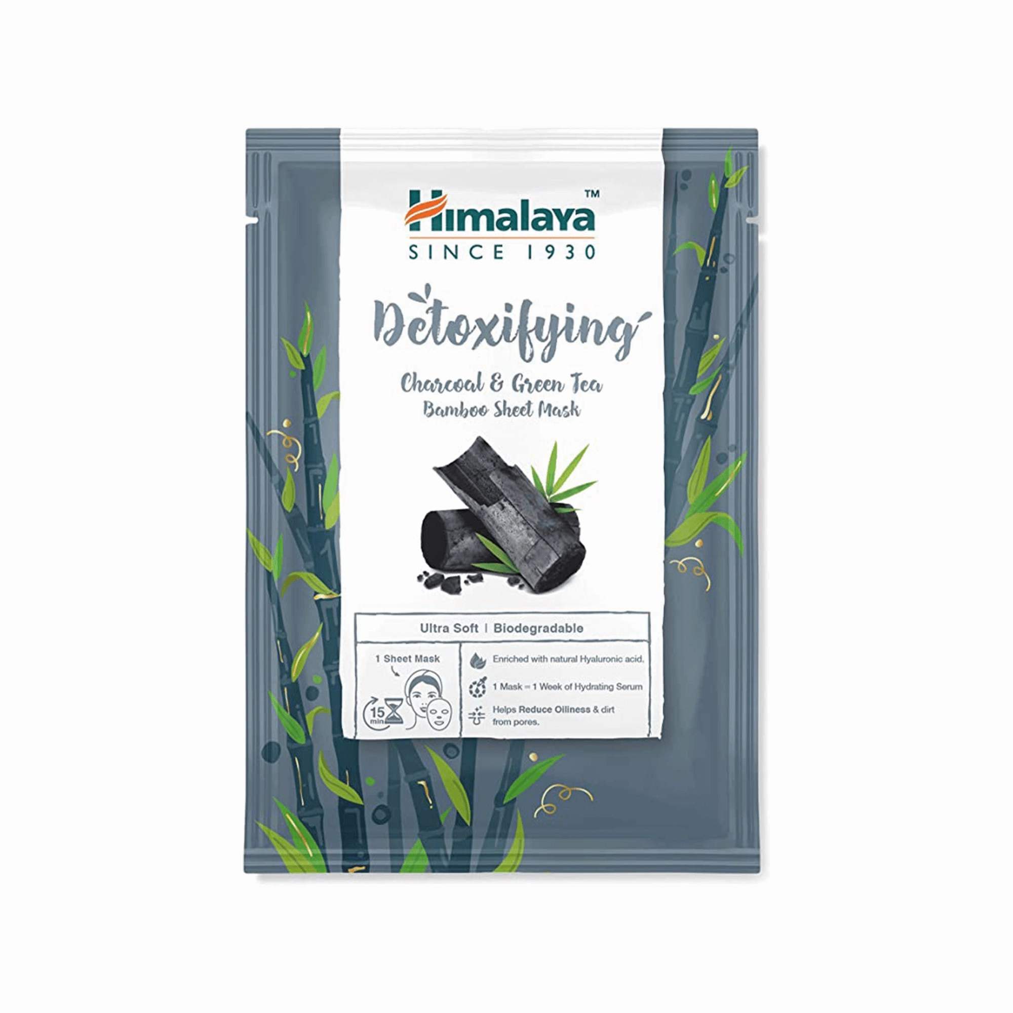 Himalaya Detoxifying Charcoal & Green Tea Bamboo Sheet Mask - 30ml
