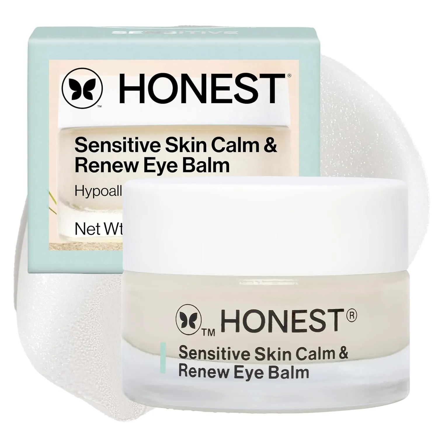 Honest Beauty Sensitive Skin Calm   Renew Eye Balm | Moisturizing   Firming | Hypoallergenic, Fragrance Free, Vegan | 0.5 oz