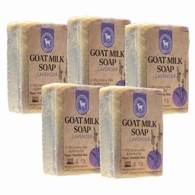 Honey Sweetie Acres 5-Pack Lavender Goat Milk Soap - Handmade 5 oz Bar, Made with Natural Ingredients, Moisturizing & Gentle, Made in the USA