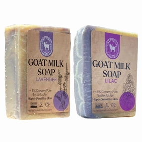 Honey Sweetie Acres Fresh Off the Goat 2-Pack of Lavender & Lilac Goat Milk Soap – 5 oz Body Bars, Natural & Moisturizing – Handcrafted and Made in USA