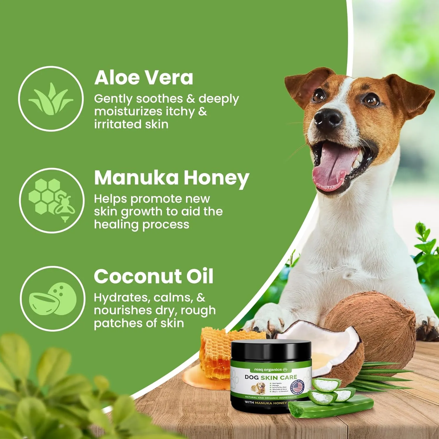 Hot Spot Treatment for Dogs, Cats & Pet Wound Care: Healing Ointment for Pets Itchy Skin Relief, Dry Skin Treatment, Natural Allergy Relief, Dog Paw Balm   Manuka Honey, Aloe Vera, Vitamin E (2 Oz.)