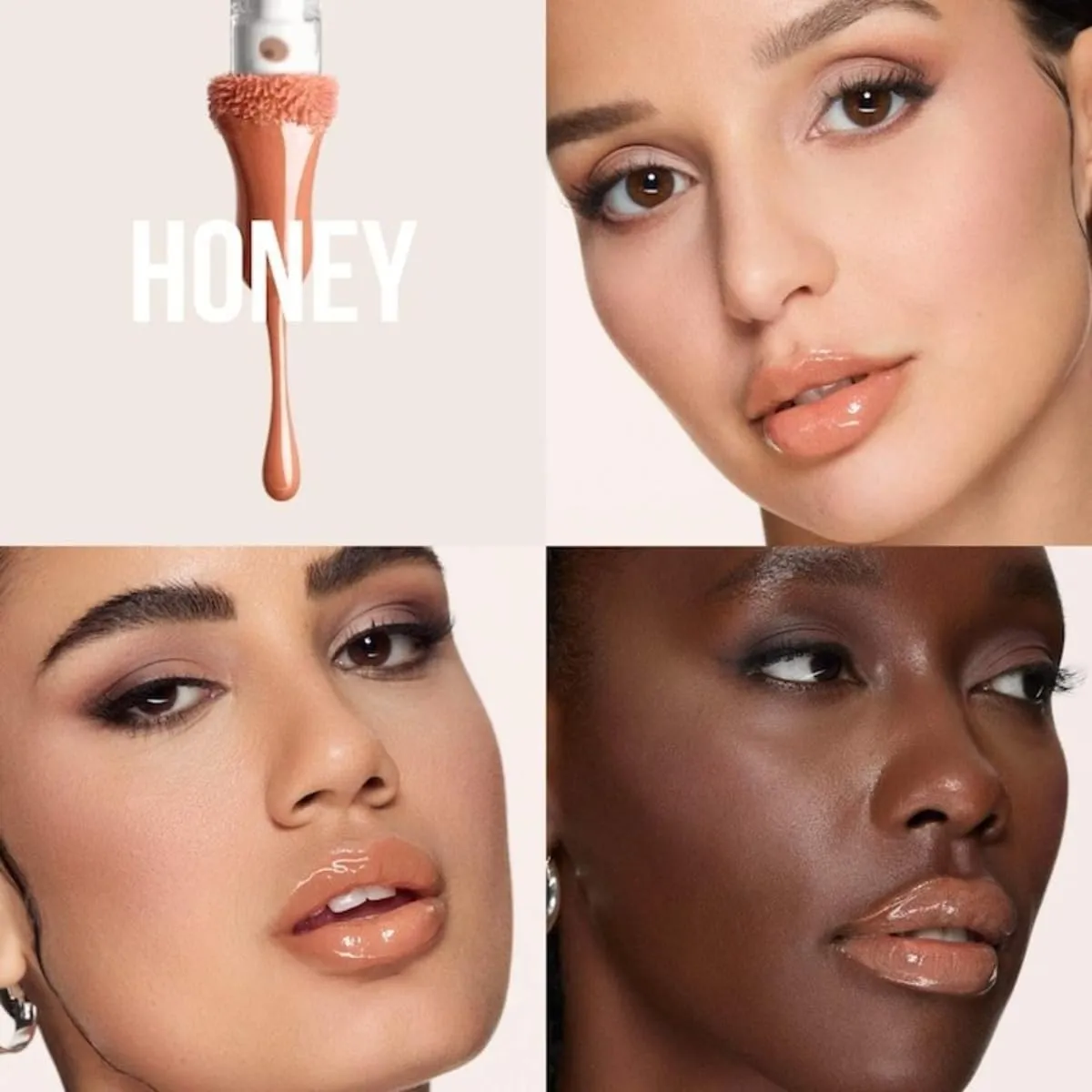 Huda Beauty Faux Filler Extra Shine Lip Gloss - Honey (light peachy nude) .13 oz / 3.9 ml