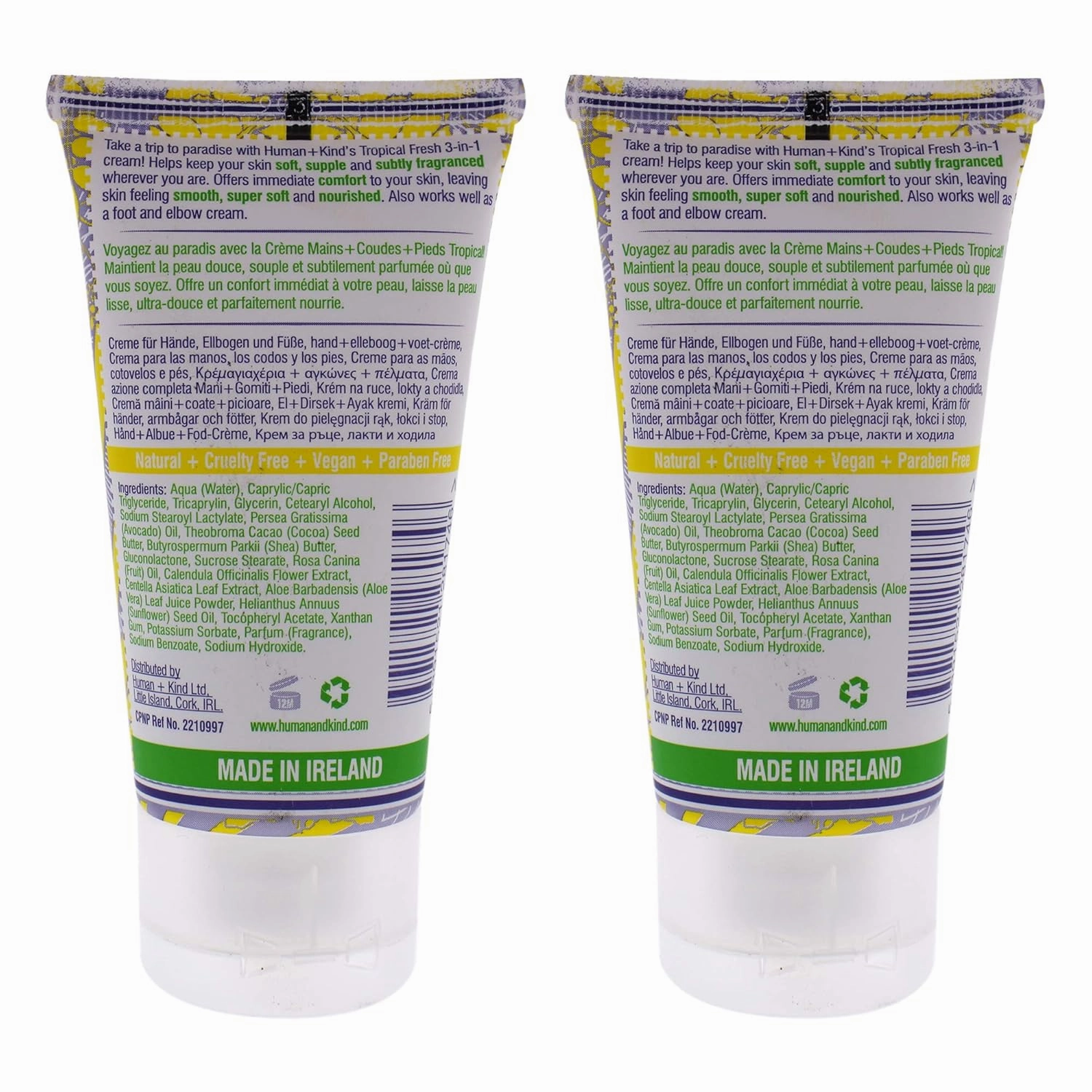 Human Kind Hand-Elbow-Feet Cream - Tropical Fresh Unisex 1.7 oz - Pack of 2