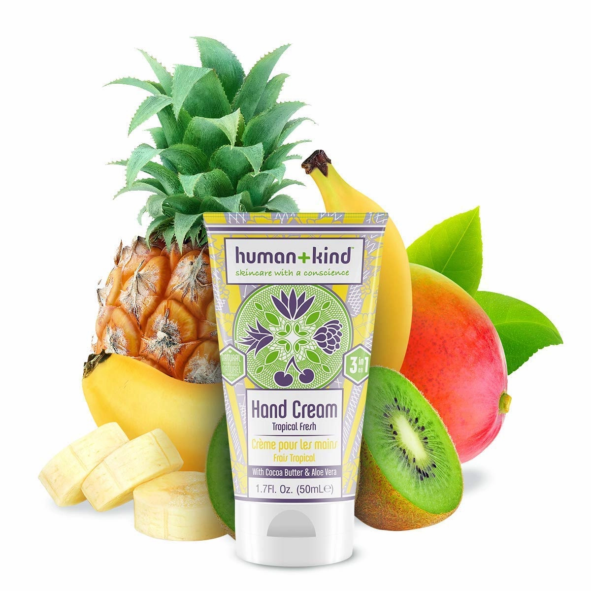 Human Kind Hand-Elbow-Feet Cream - Tropical Fresh Unisex 1.7 oz - Pack of 2