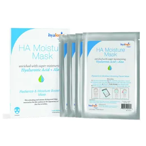 Hyalogic Hyaluronic Acid & Aloe Moisturizing Face Mask – Hydrating & Radiance Boosting Sheet Mask for Women – Vegan, Gluten-Free, Cruelty-Free Facial Treatment – Pack of 4 Pre-Moistened Face Masks
