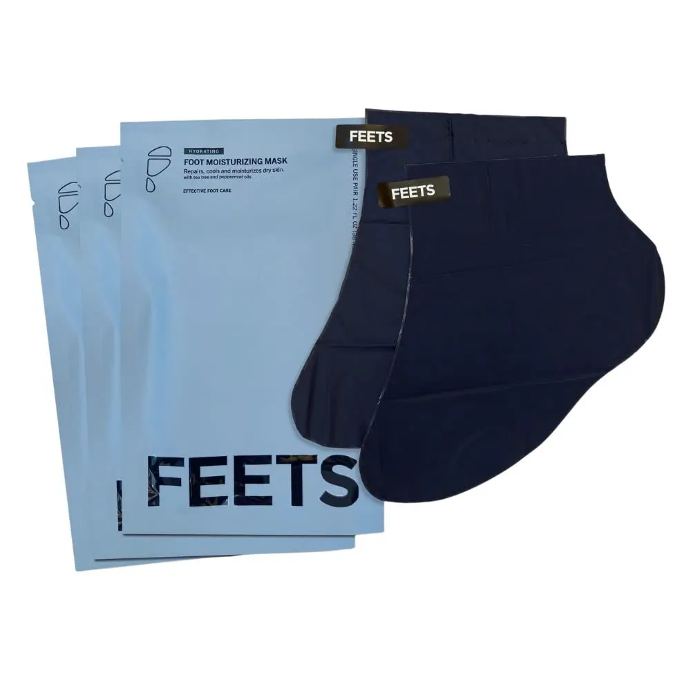Hydrating Foot Mask with Tea Tree and Peppermint (3-Pack) | Perfect for Men and Women | Deeply Moisturizes Full Foot and Heel | Ultra Hydrating | Soften Calluses, Nourish Heels, and Cool Feel
